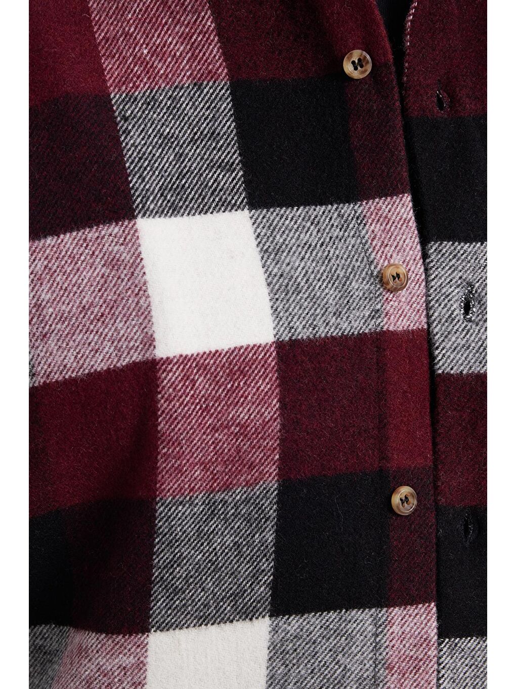 Bordo Erkek Slim Fit Dar Kesim Kareli Kışlık Oduncu Gömlek-4