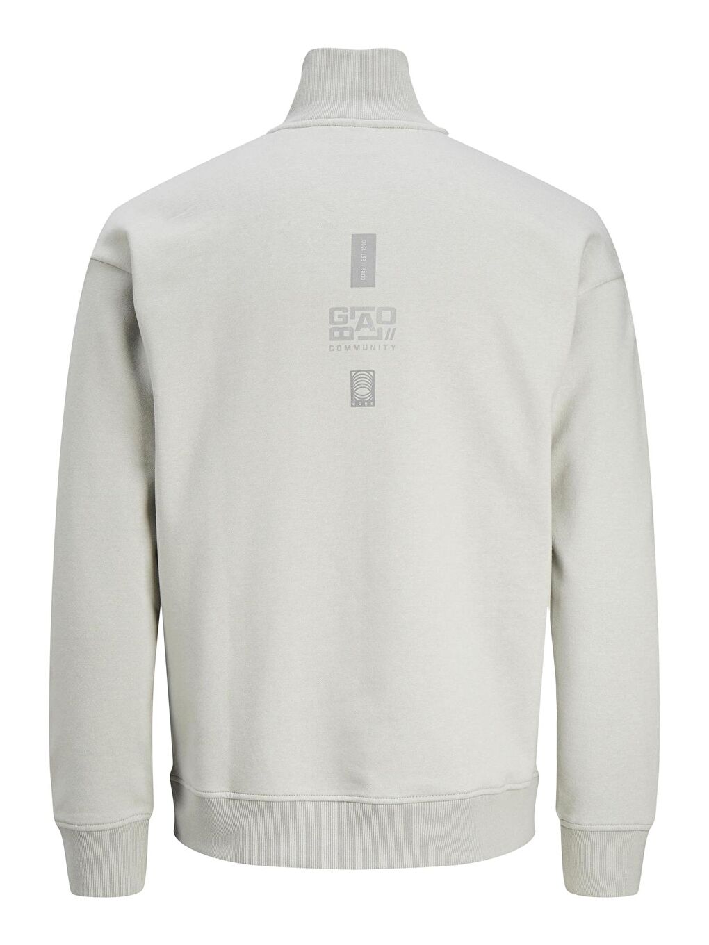 Jack & Jones Açık Gri Jcoreflect Regular Fit Fermuarlı Dik Yaka Erkek Sweat 12242262 - 1