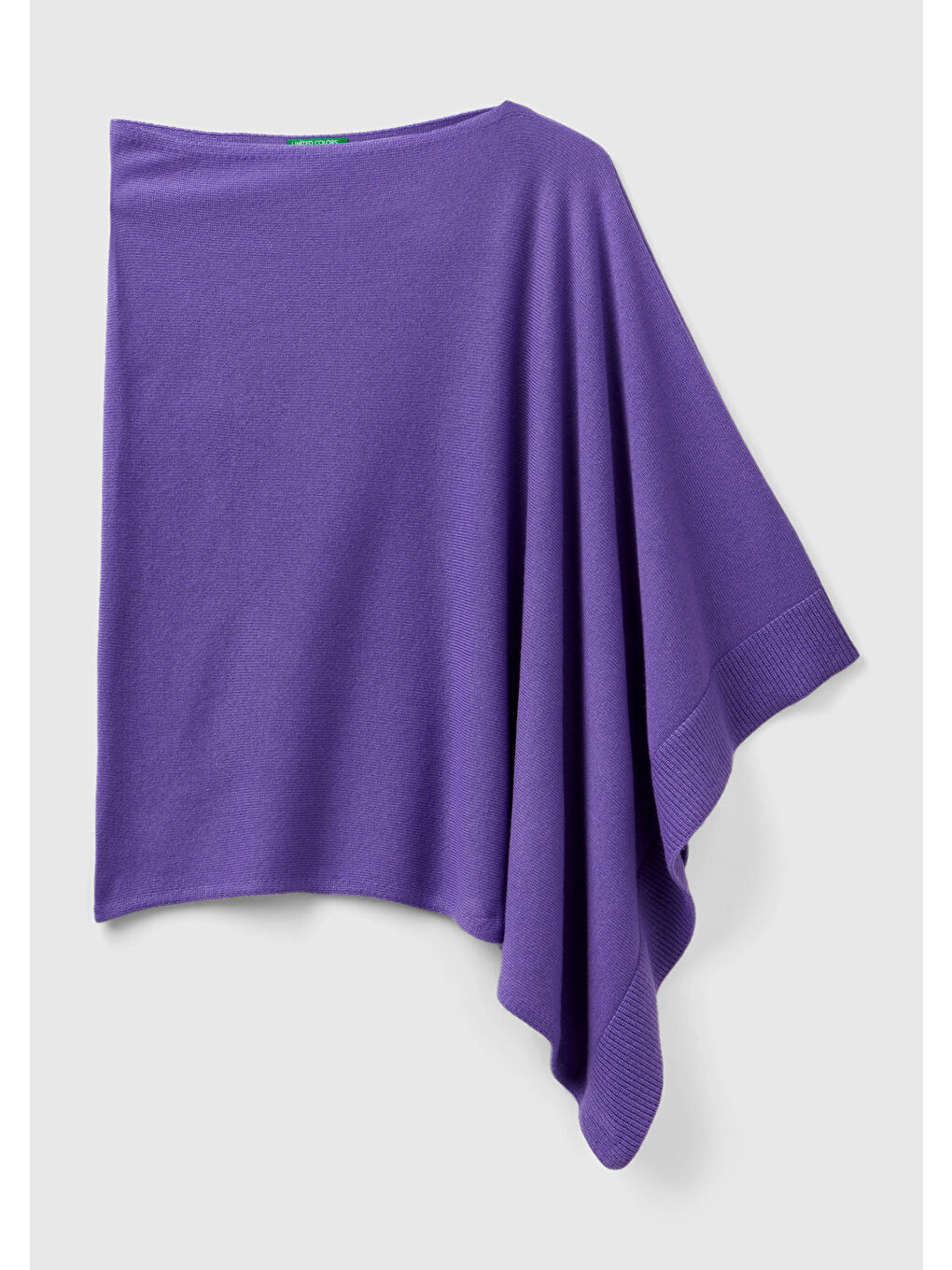 Kadın Mor Kaşmir Karışımlı Panço-1