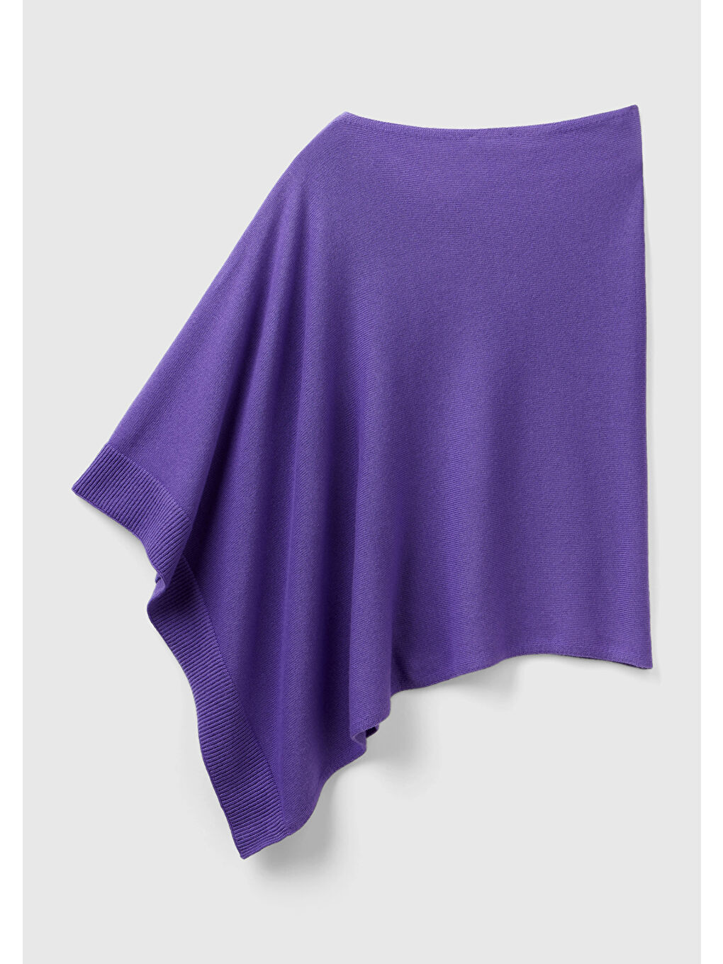 Kadın Mor Kaşmir Karışımlı Panço-3