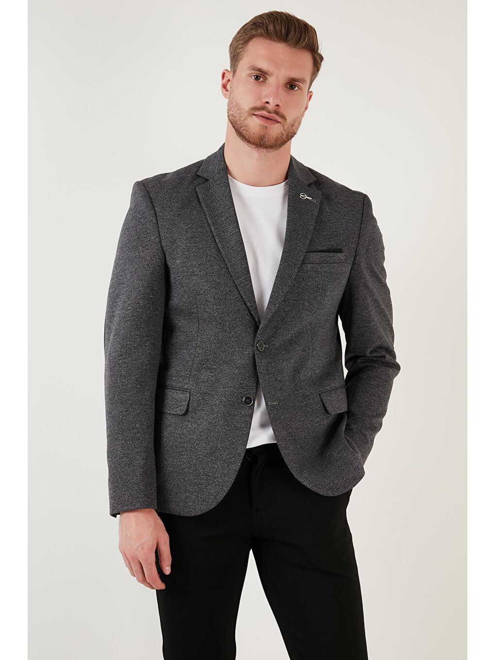 Siyah Slim Fit 6 Drop Çift Yırtmaçlı Blazer Erkek Ceket SAVUE-2