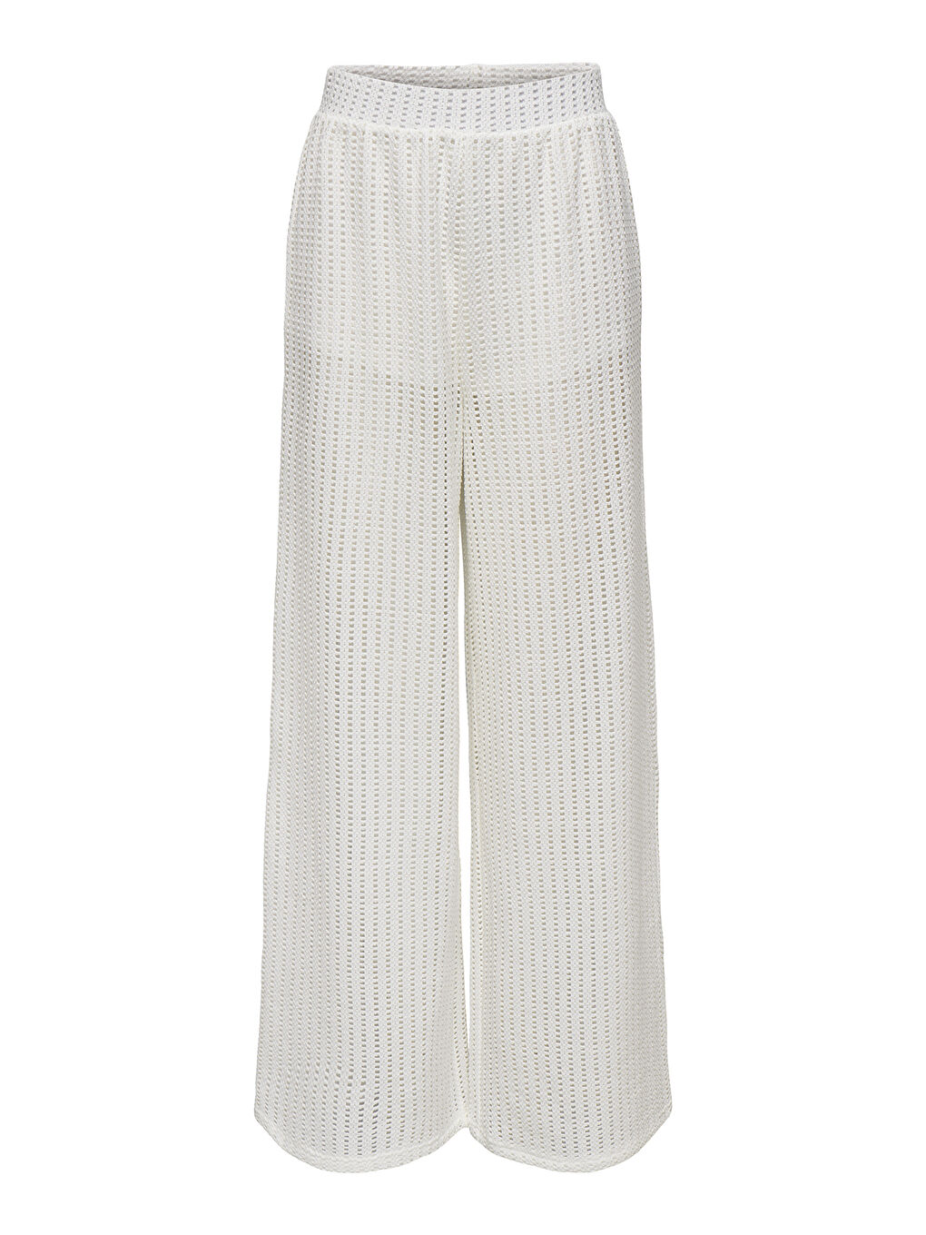 Ekru Onlfreya Ajurlu Straight Fit Yüksek Bel Geniş Paça Pantolon 15349329-4