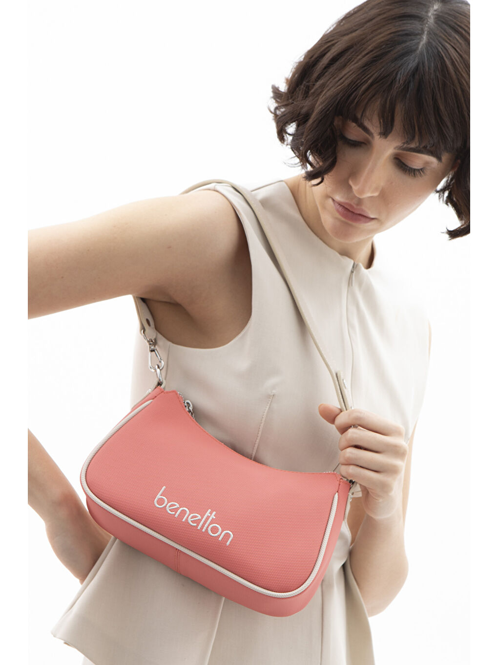 United Colors Of Benetton Pembe Kadin Çapraz Çanta Mercan-Bej BNT1600