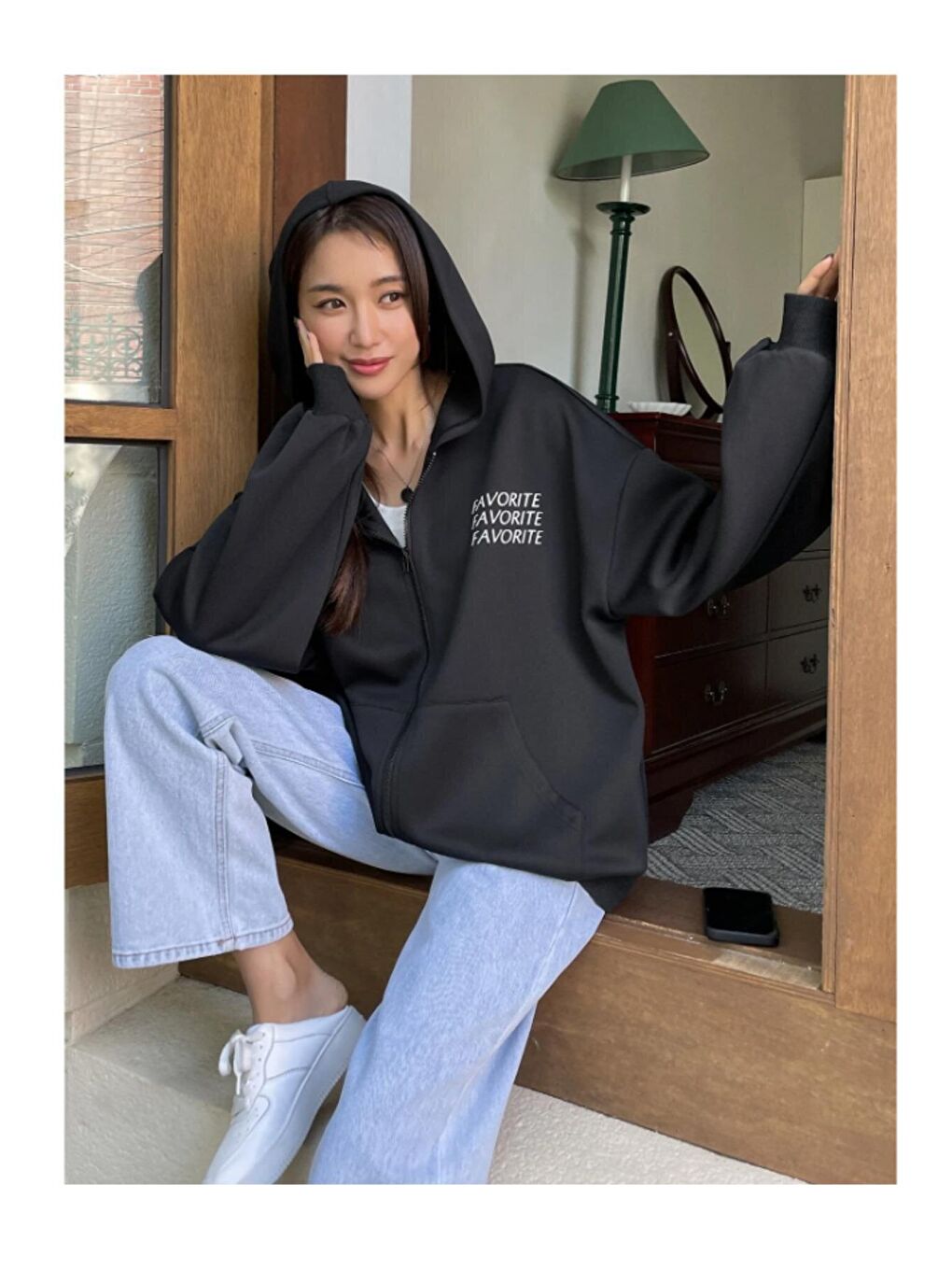 Kadın Siyah Scuba Dalgıç Kumaş Kapüşon Detay Fermuarlı Hırka-4