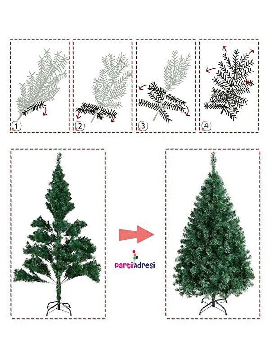 Yeşil Yılbaşı Çam Ağacı Lüks 210 Cm-1