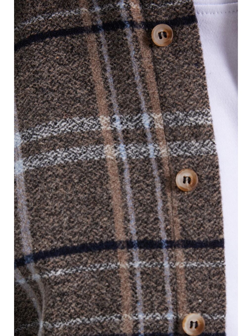 Kahverengi Erkek Slim Fit Dar Kesim Kareli Kışlık Oduncu Gömlek-4