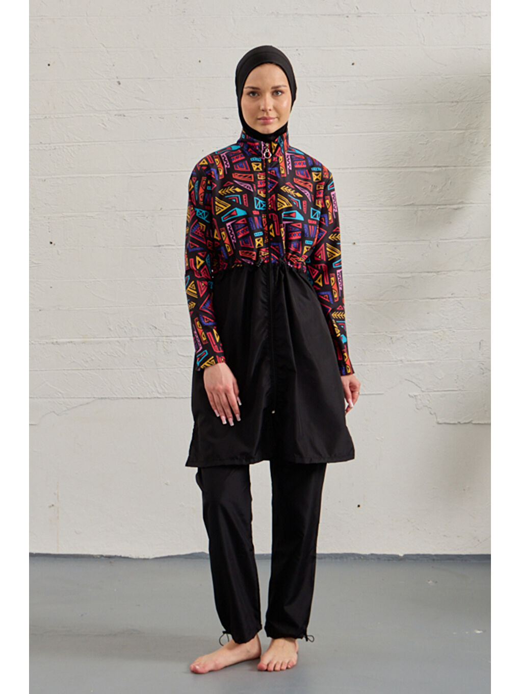 Paraşüt Tam Kapalı Tesettür Mayo 3024-286 Siyah02-1
