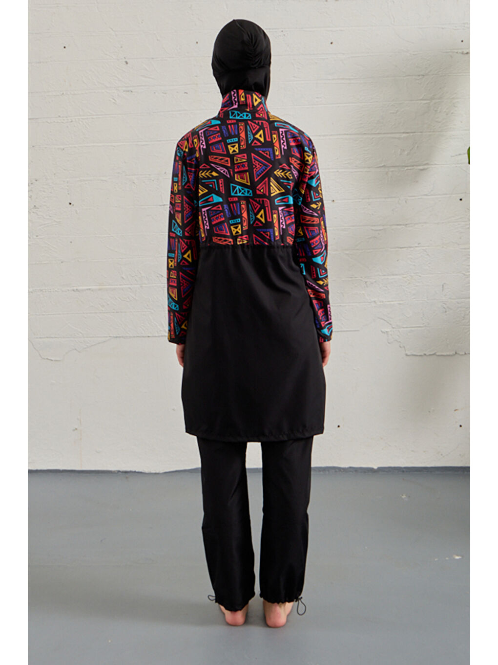 Paraşüt Tam Kapalı Tesettür Mayo 3024-286 Siyah02-4