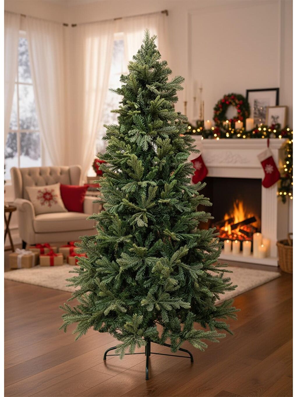 Yeşil Yılbaşı Çam Ağacı Premium 1167 Dal 240 Cm