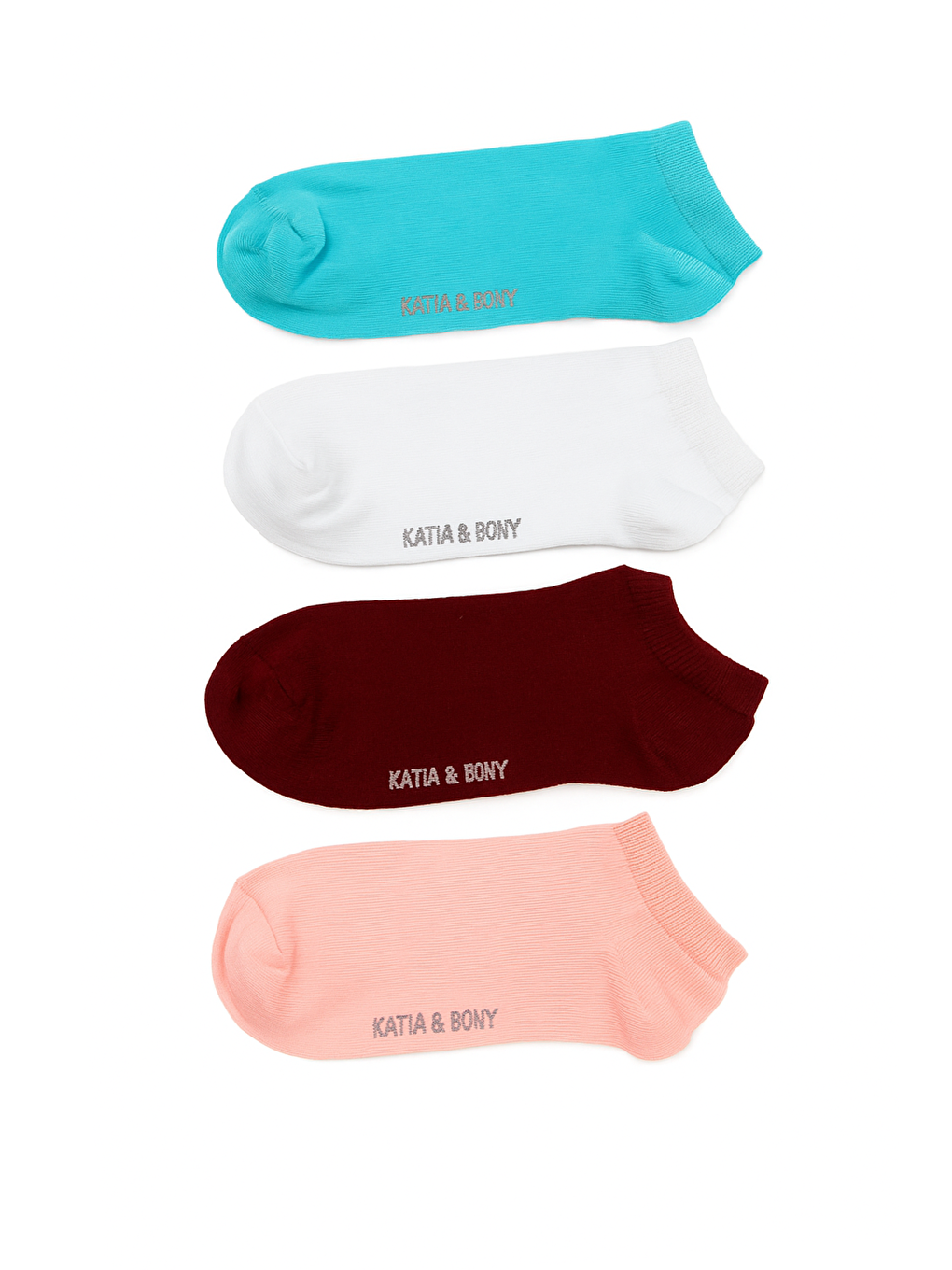 Beyaz Kadın 4'Lü Step Çorap Çok Renkli