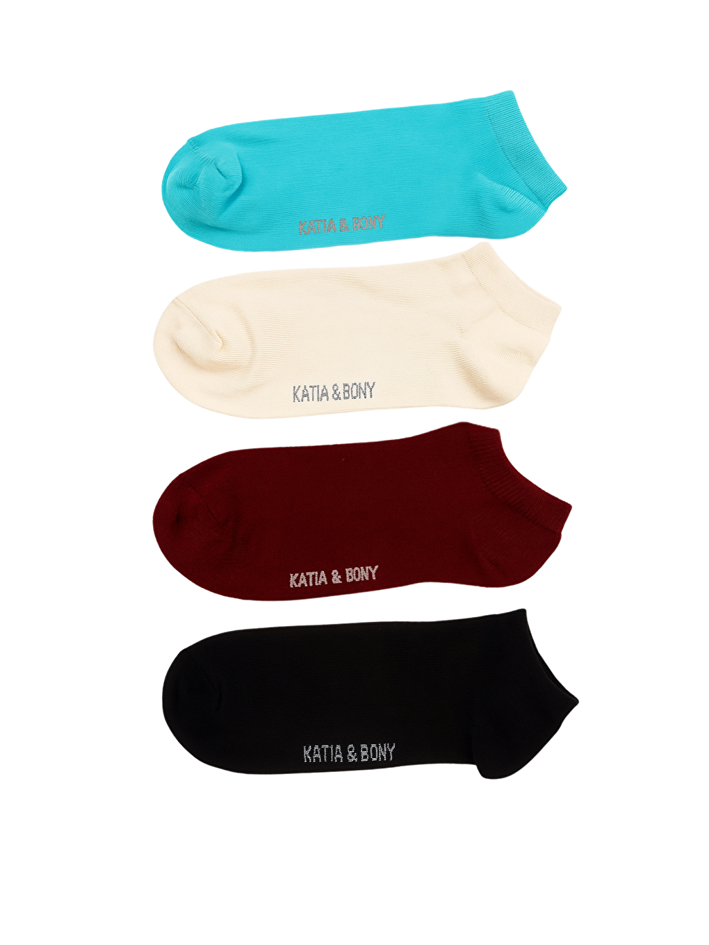 Siyah Kadın 4'Lü Step Çorap Çok Renkli