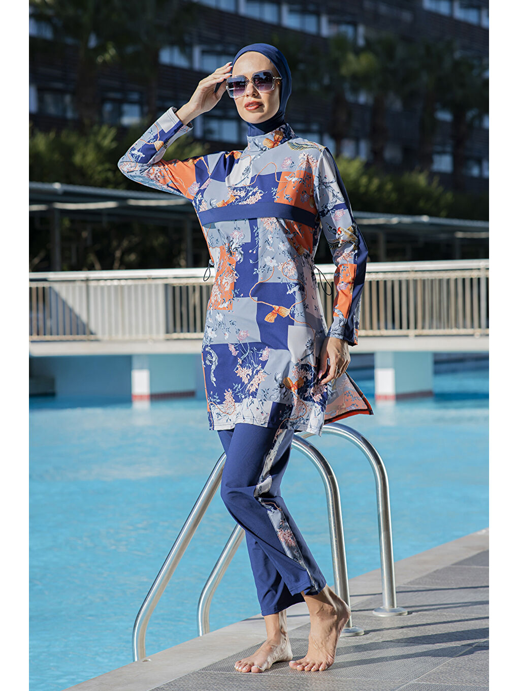 Tam Kapalı Tesettür Mayo 25218-3 Lacivert-1