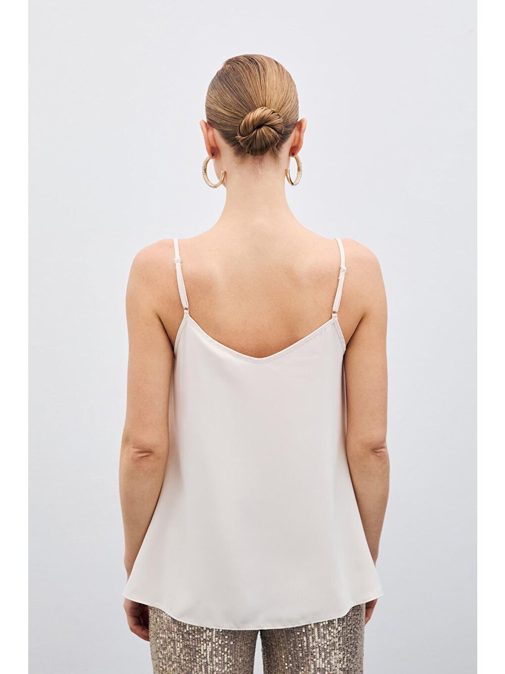 SATEEN Degaje Yaka Bluz - Bej - 5