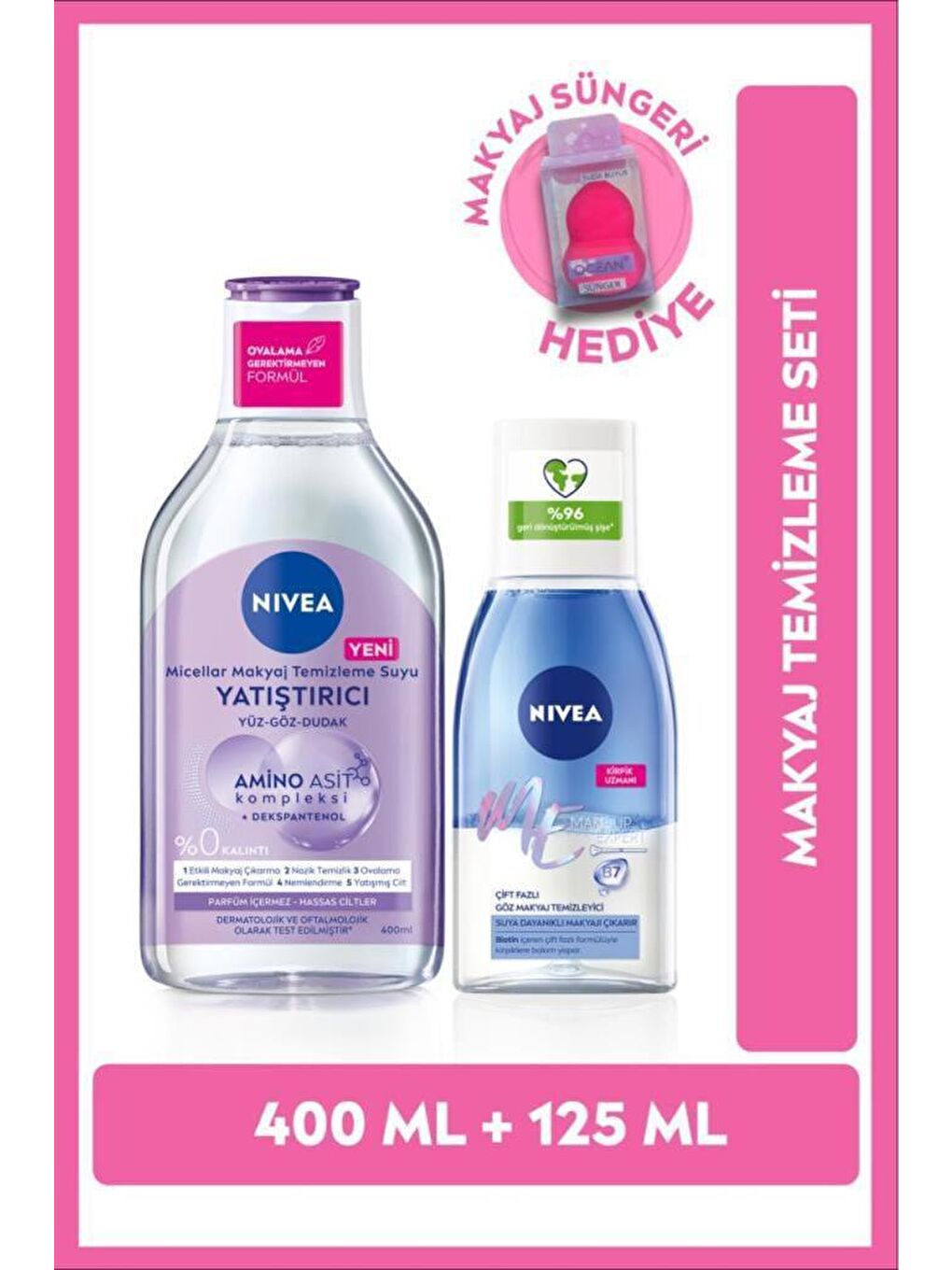 NIVEA Micellar Makyaj Temizleme Suyu 400 ml Hassas Ciltler, Göz Makyaj Temizleyici