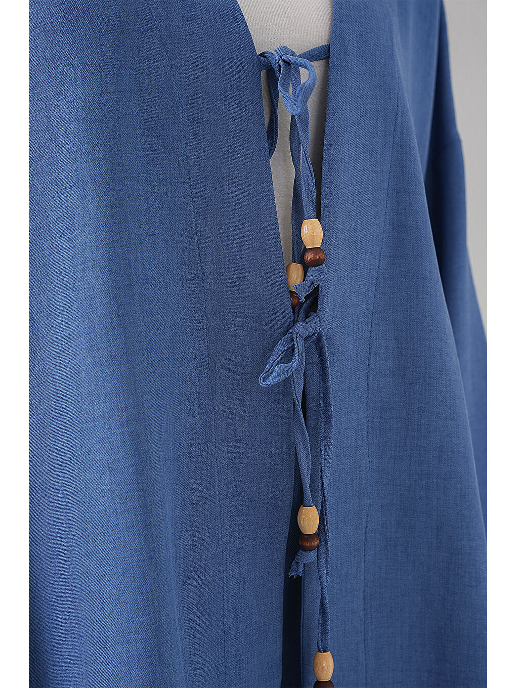 Kadın Keten Kimono İkili Takım 6727 - İndigo-4