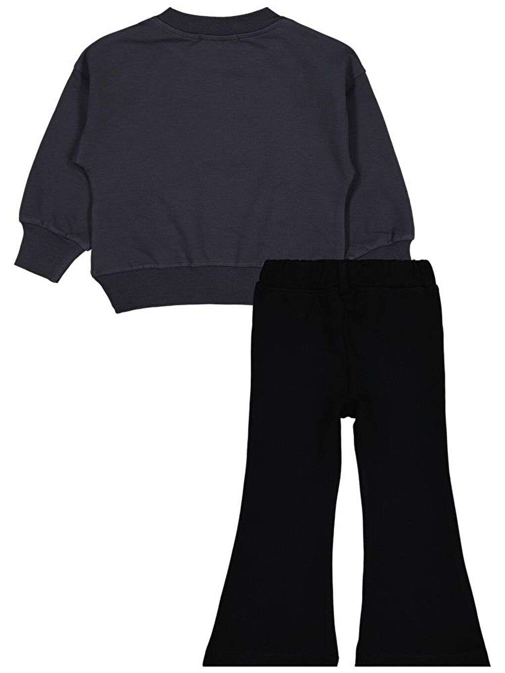 Antrasit Girls Simli Kelebek Baskılı 2-5 Yaş Takım - Gri 4-5 Yaş-2