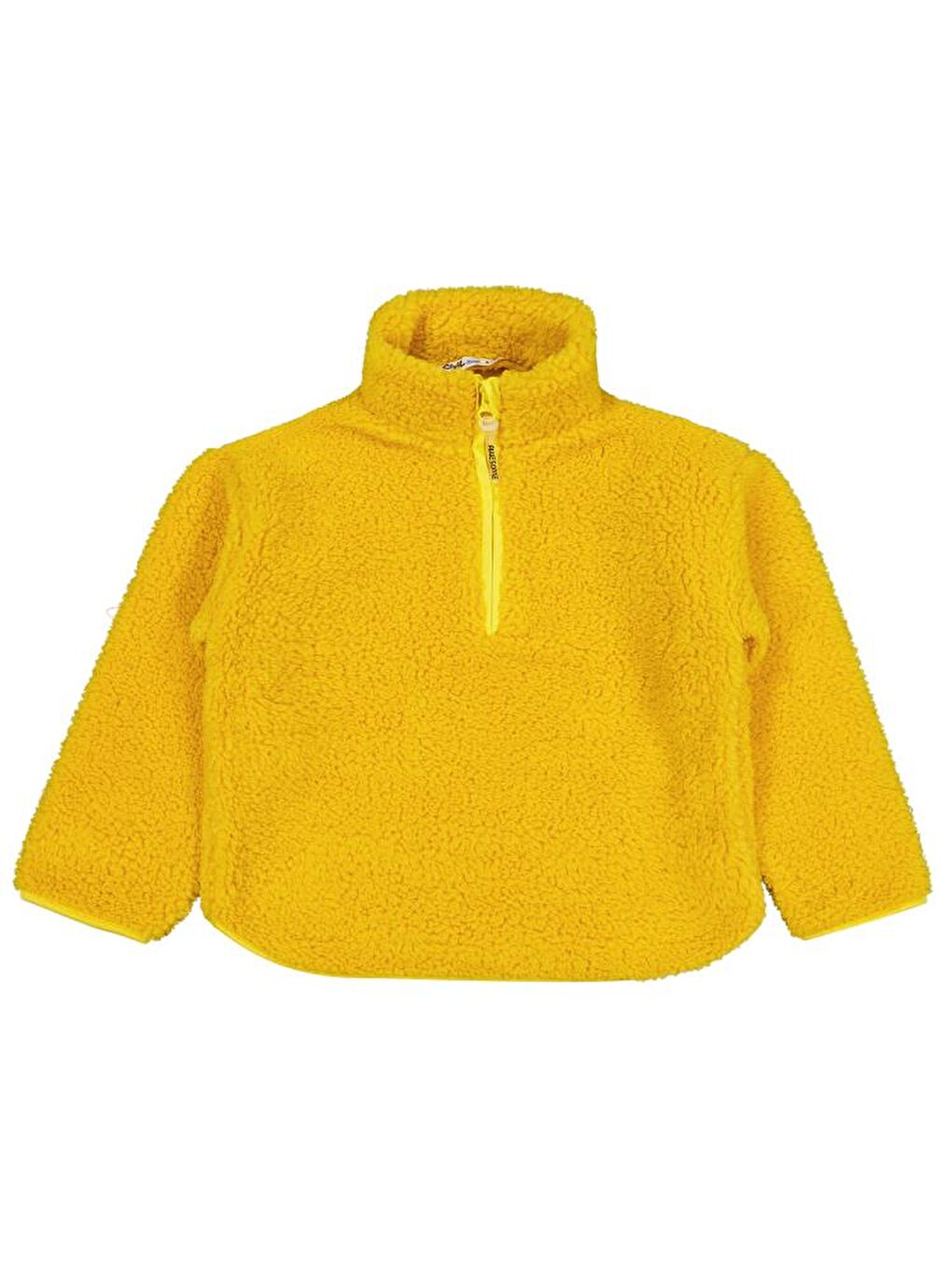 Sarı Boys Biyeli Yarım Fermuarlı 6-9 Yaş Sweatshirt - Hardal 6-7 Yaş