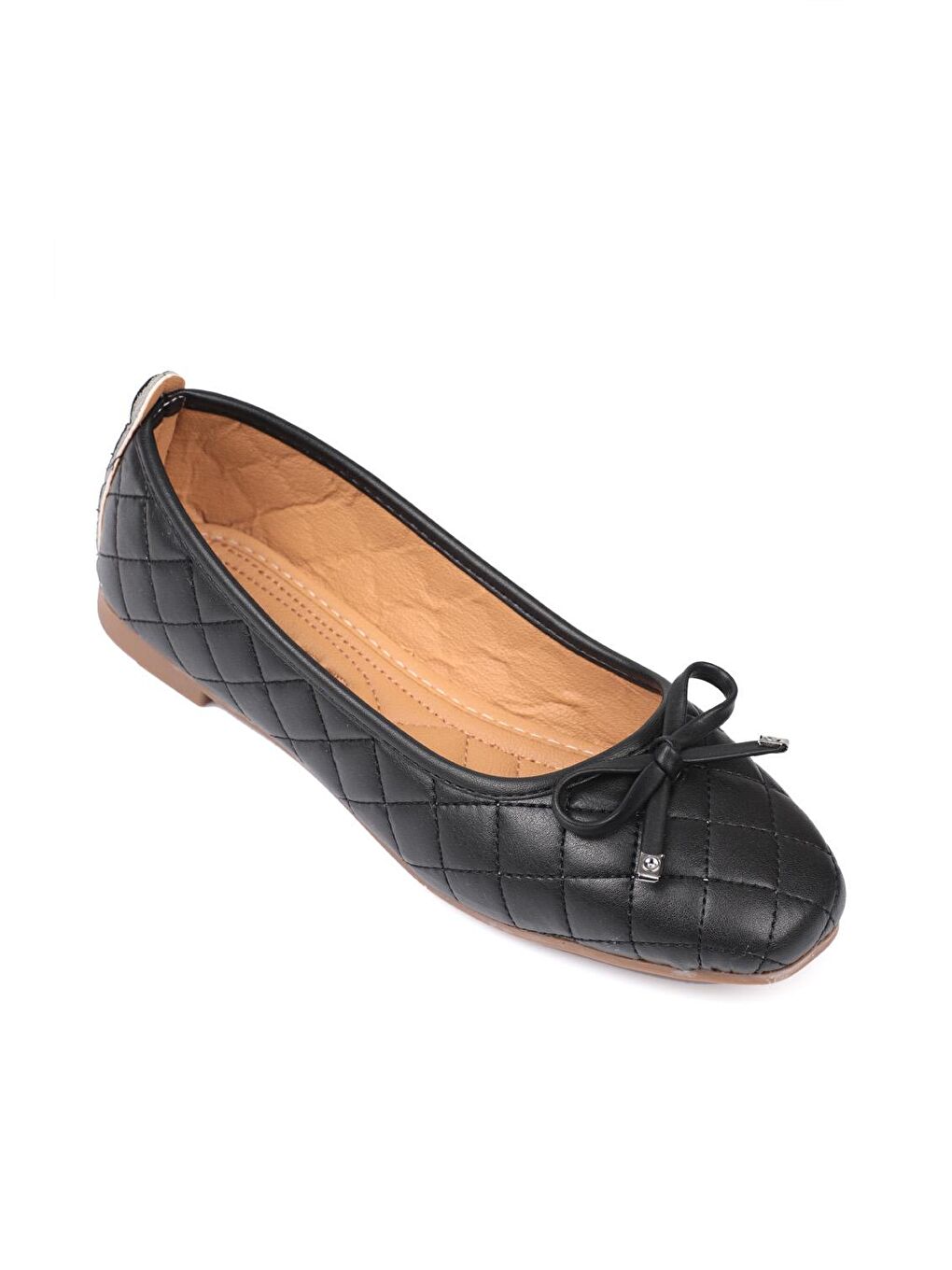 Siyah Hana Trend Kapitone Kadın Babet-1