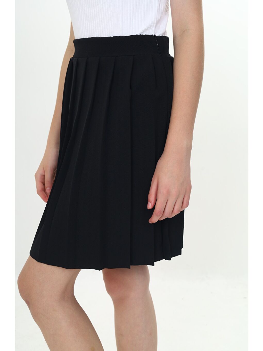 Siyah Kız Çocuk Piliseli Okul Etek-5