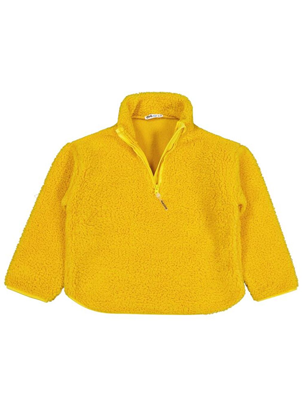 Sarı Boys Biyeli Yarım Fermuarlı 6-9 Yaş Sweatshirt - Hardal 6-7 Yaş-2