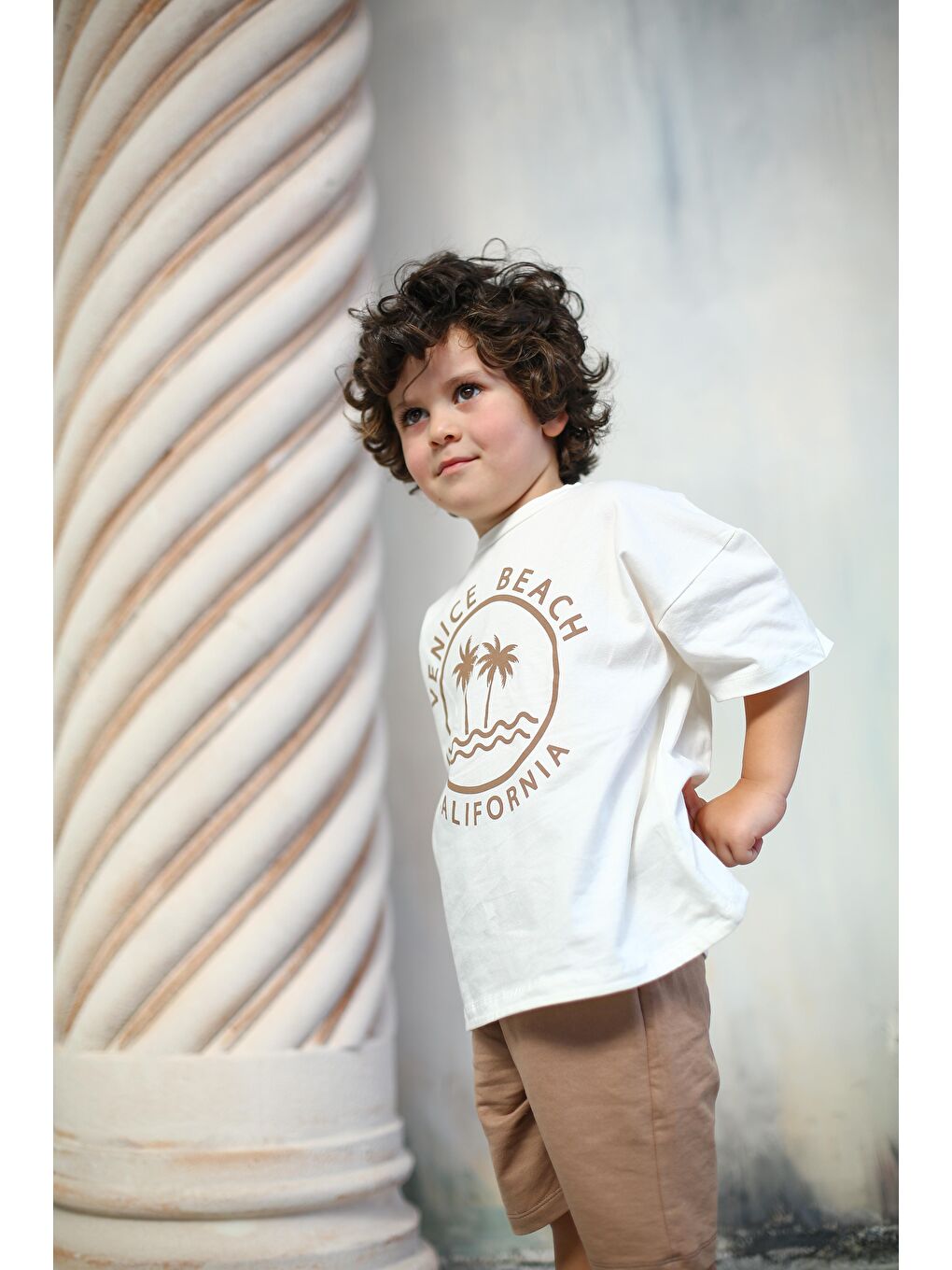 Kahverengi California Baskılı İkili Takım-2