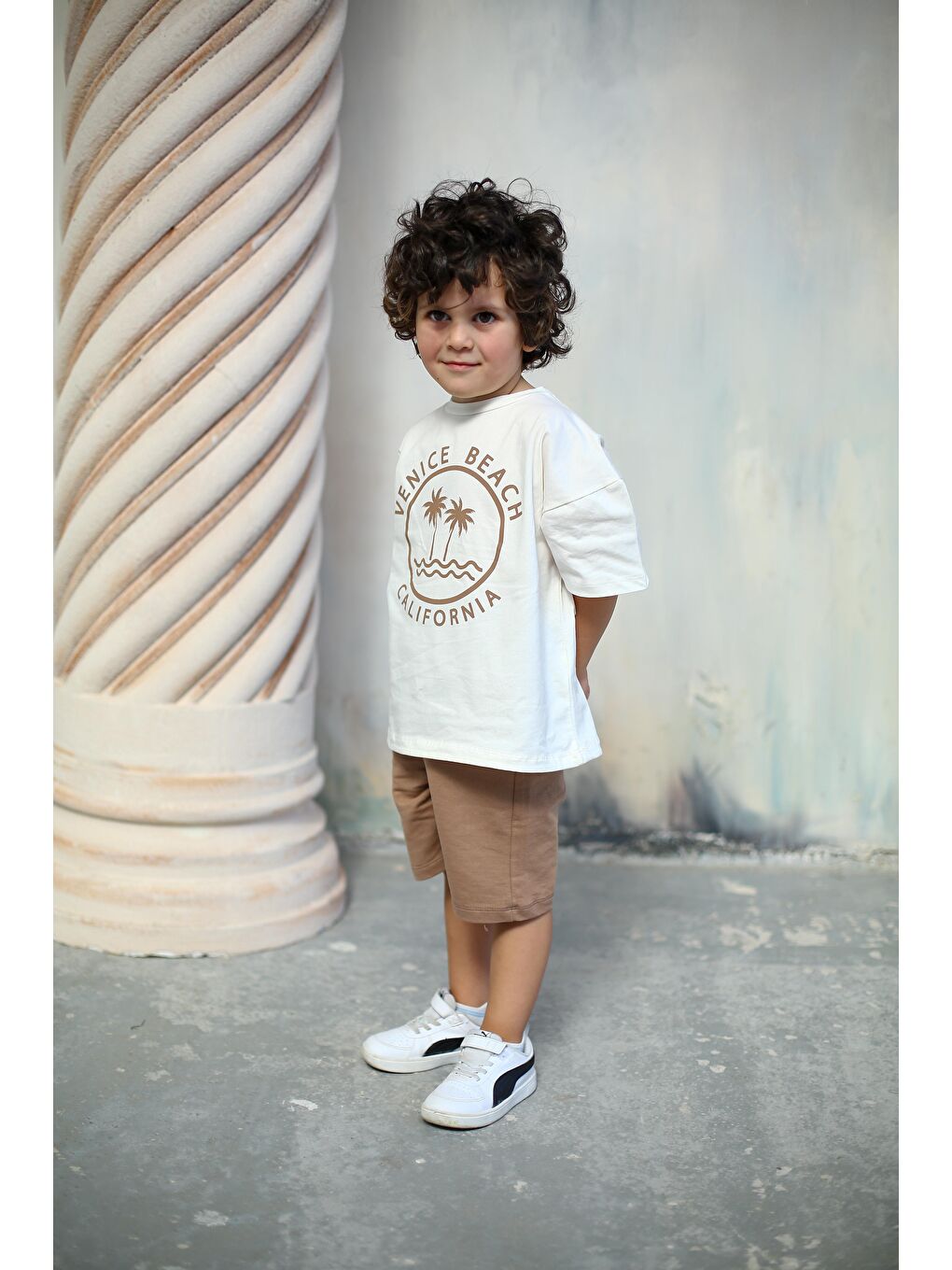 Kahverengi California Baskılı İkili Takım-3