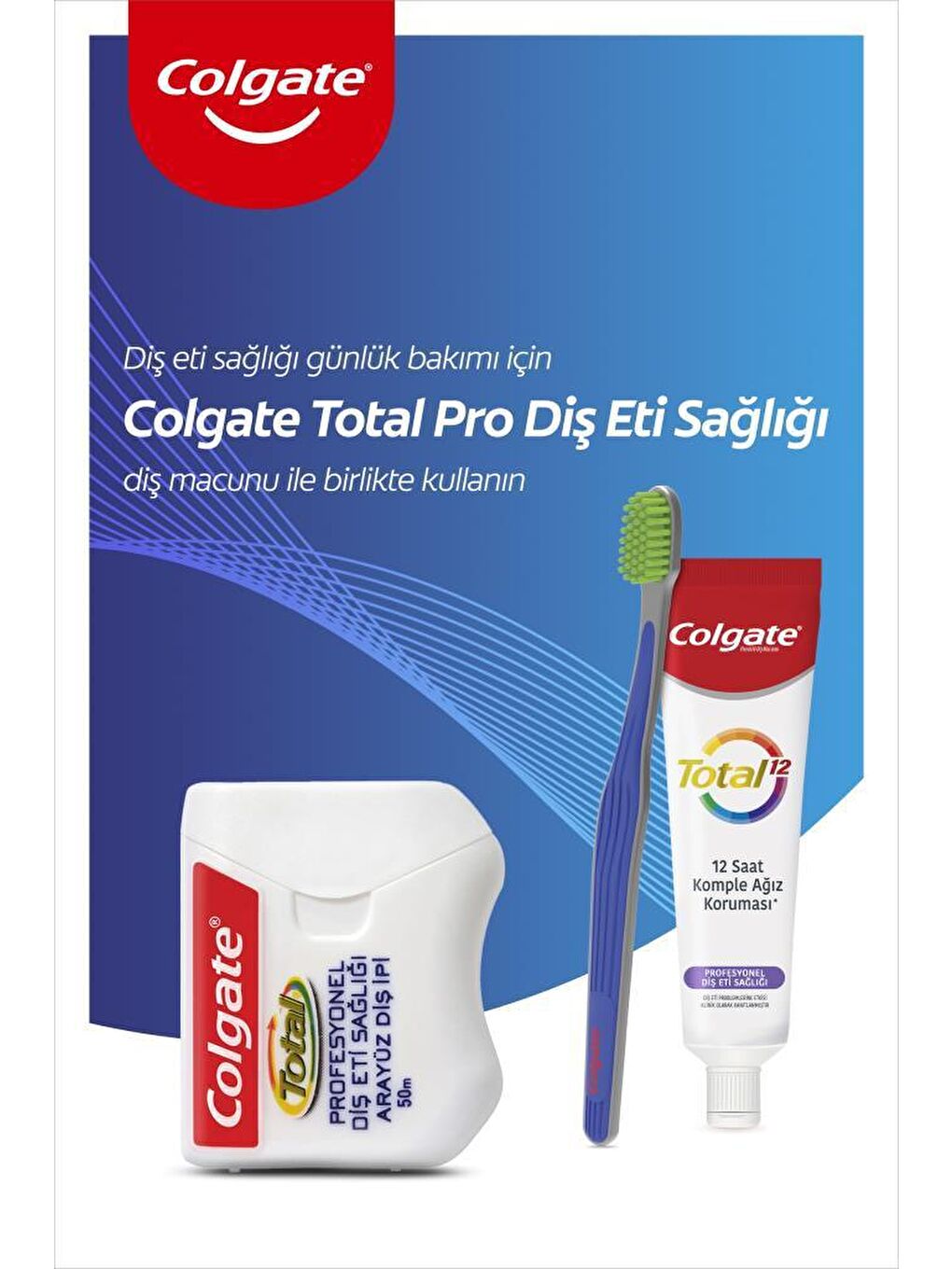 Colgate Beyaz Total Profesyonel Diş Eti Sağlığı Arayüz Diş İpi 2 x 50 m - 6