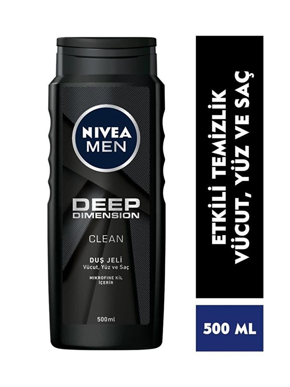 NIVEA Şeffaf Men Deep Dimension Duş Jeli 500 ml X6 Adet Saç Yüz Ve Vücut İçin - 1