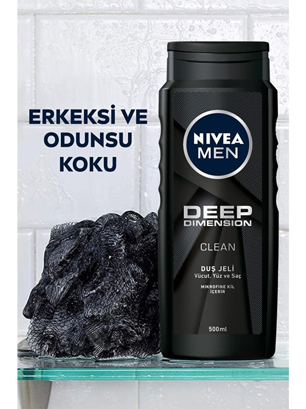 NIVEA Şeffaf Men Deep Dimension Duş Jeli 500 ml X6 Adet Saç Yüz Ve Vücut İçin - 2