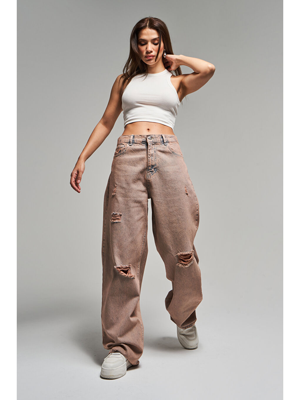 Mavi Kadın T.Kot Rengi 11S5-102 Loose Midrise Skater Fit Yırtık Detaylı %100 Pamuk Denim Jean-5