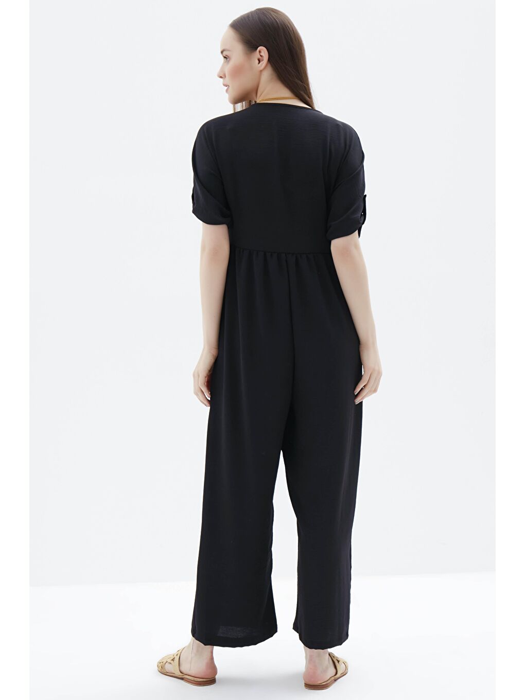 Kadın Siyah Ayrobin Tulum-2