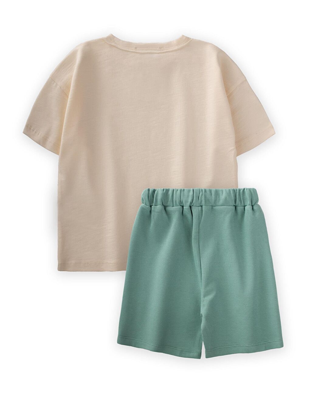 Bej Basic Waffle Kaprili Takım 2-7 Yaş Kum-1