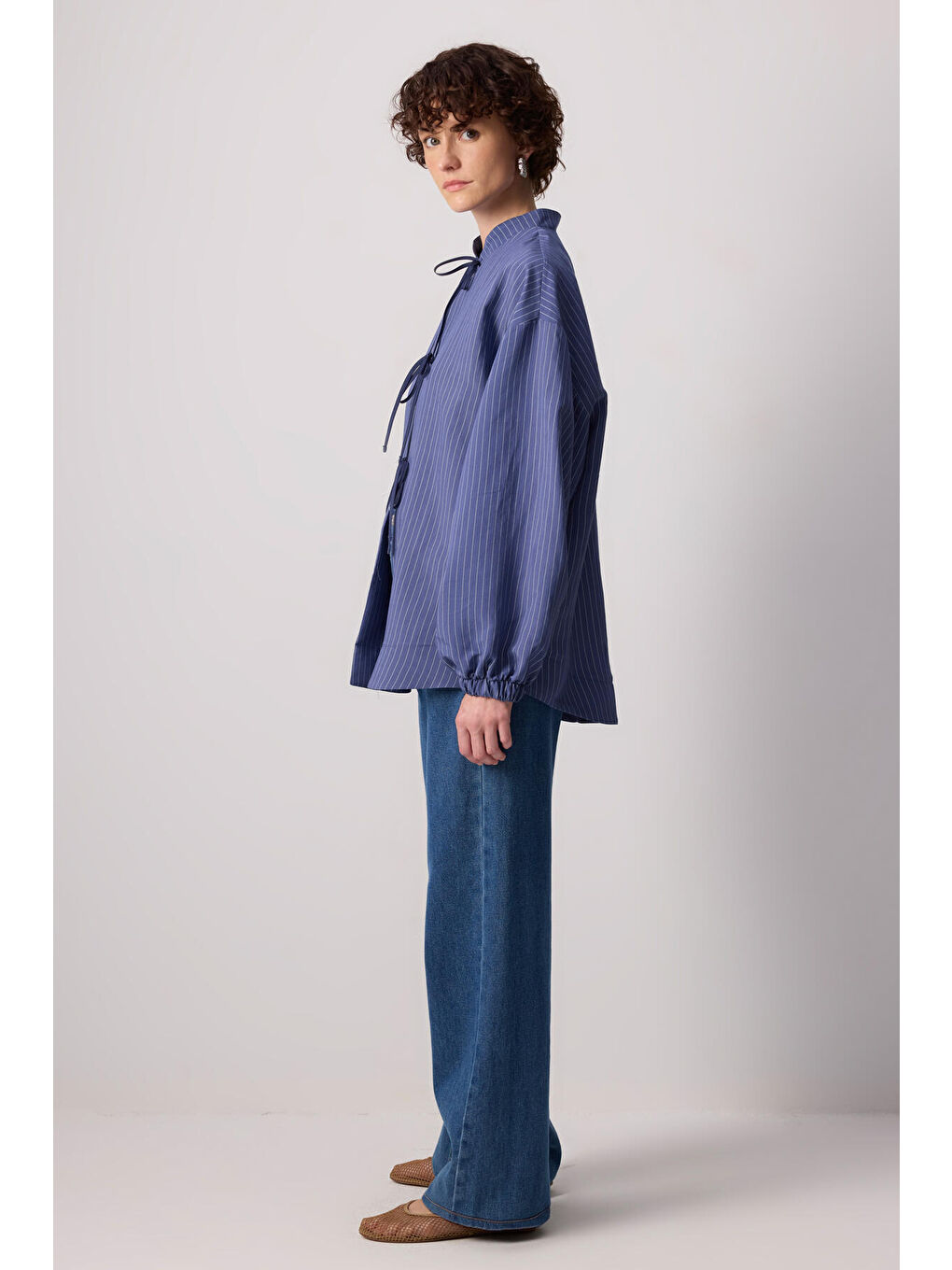 Lacivert Çizgili Bomber Ceket-3