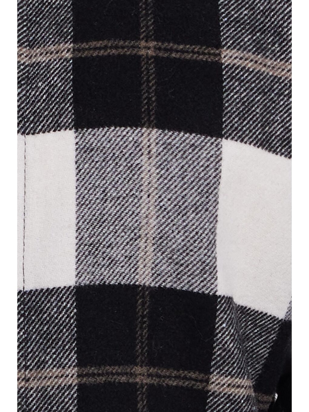 Beyaz Erkek Slim Fit Dar Kesim Kareli Kışlık Oduncu Gömlek-4