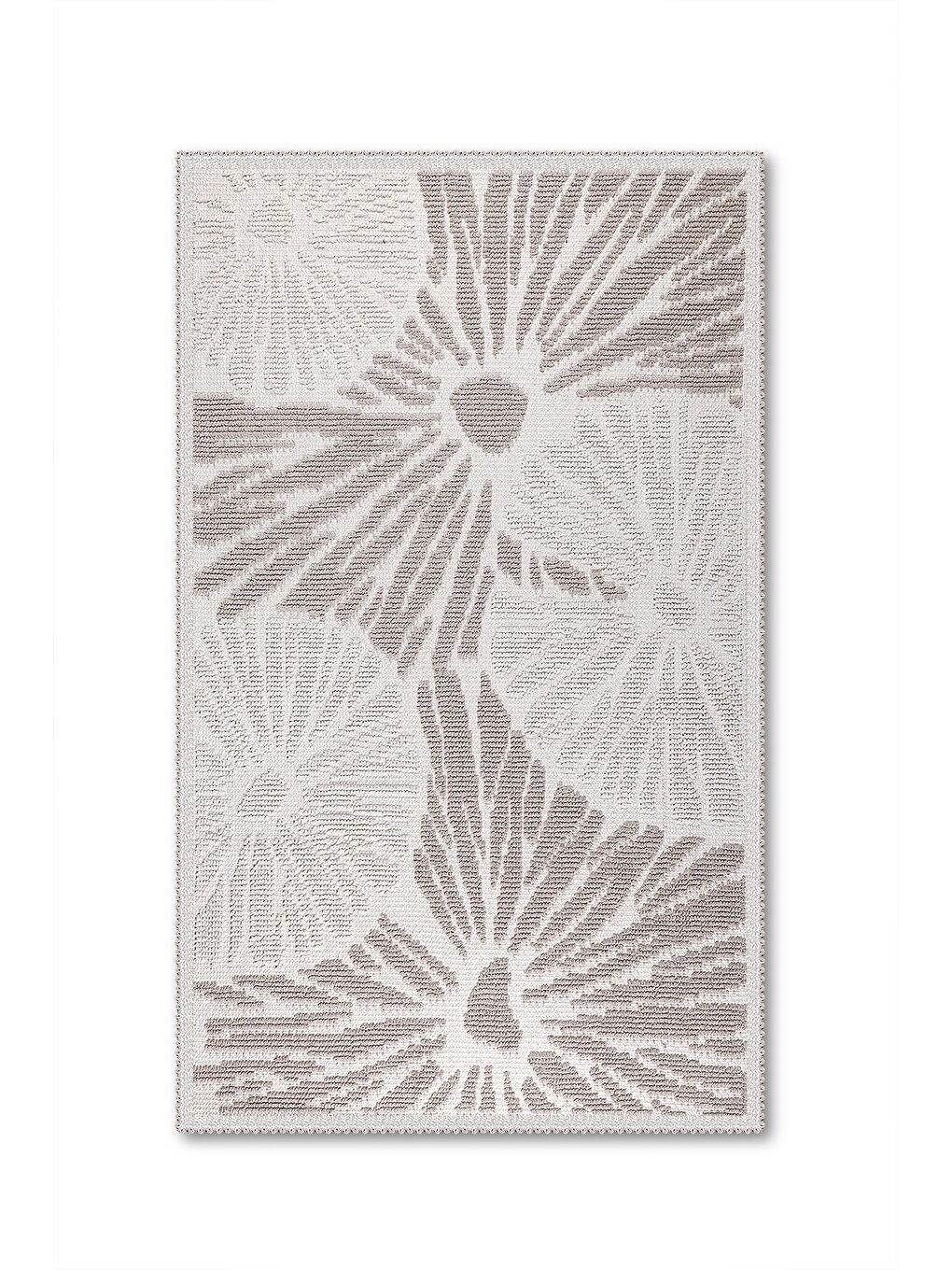 Bej Angers Doğal Pamuklu 2'li Banyo Paspas Seti 60x100+50x60 Cm - Taş-1