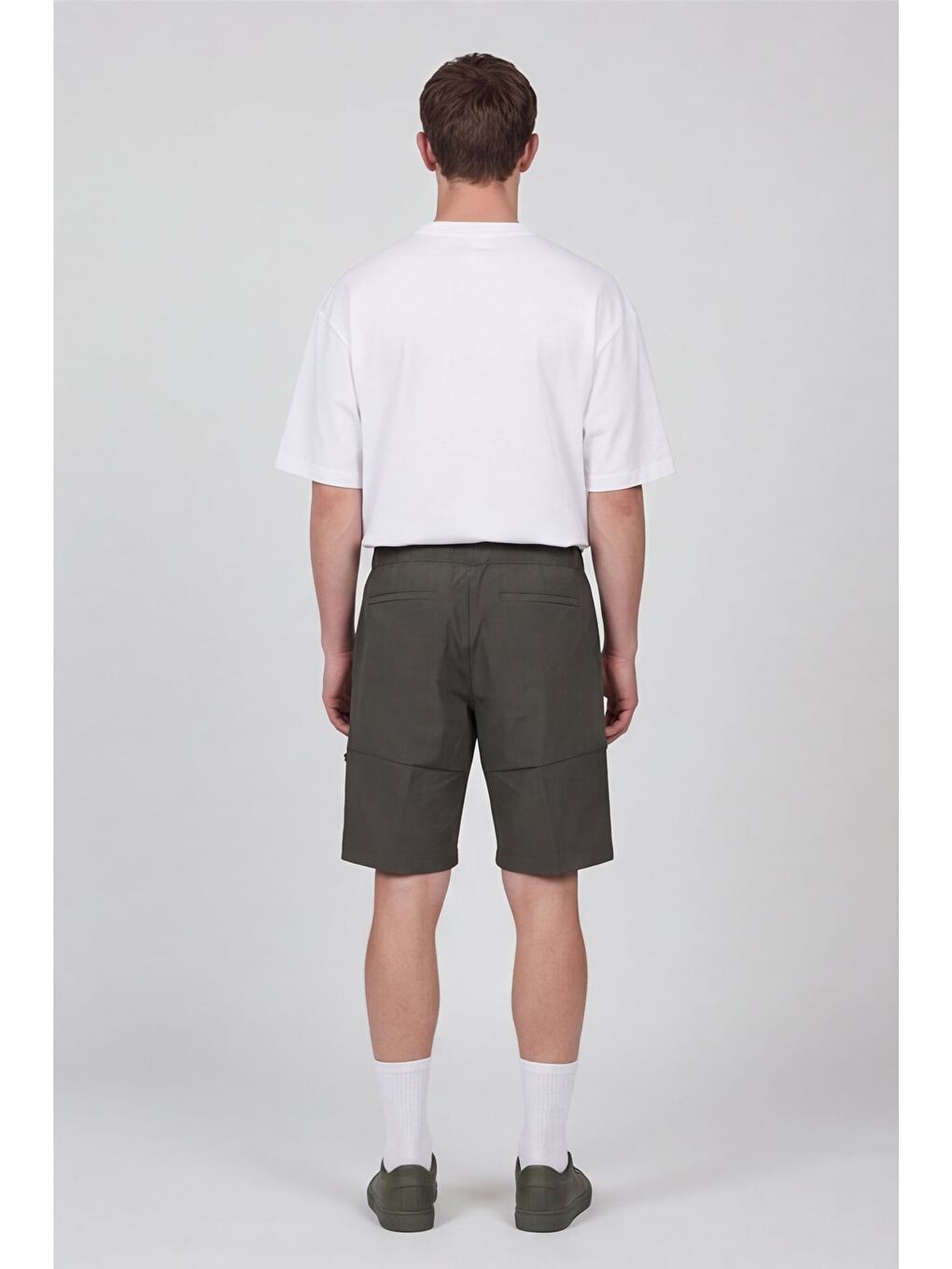 Haki Bermuda Erkek Şort-3