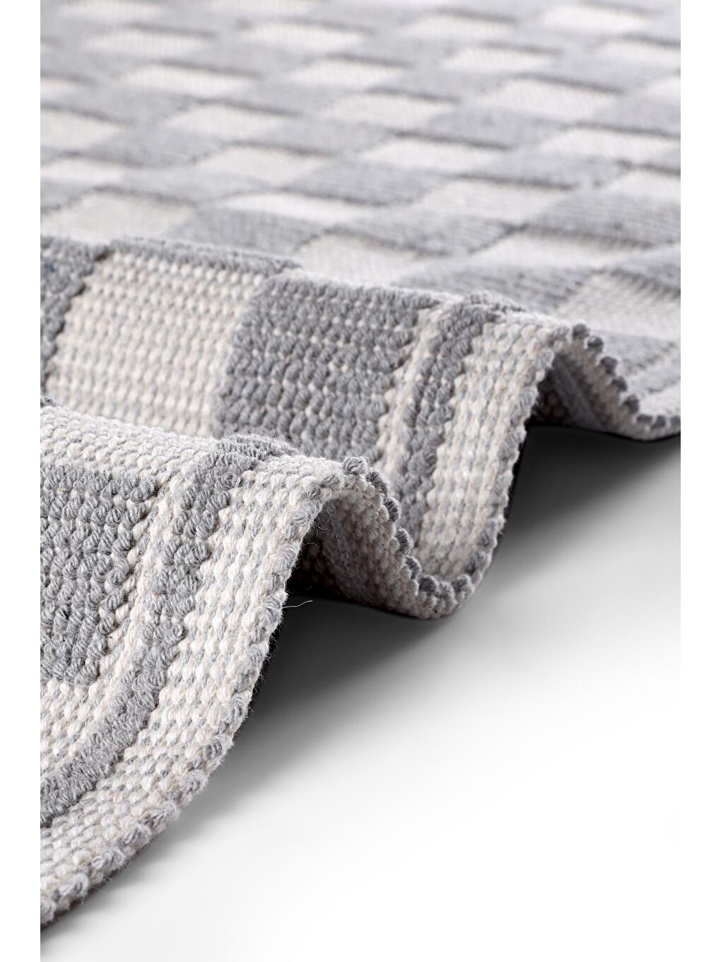 Gri Puantiye Doğal Pamuklu 2'li Banyo Paspas Seti 60X100+50X60 CM - GRİ-3