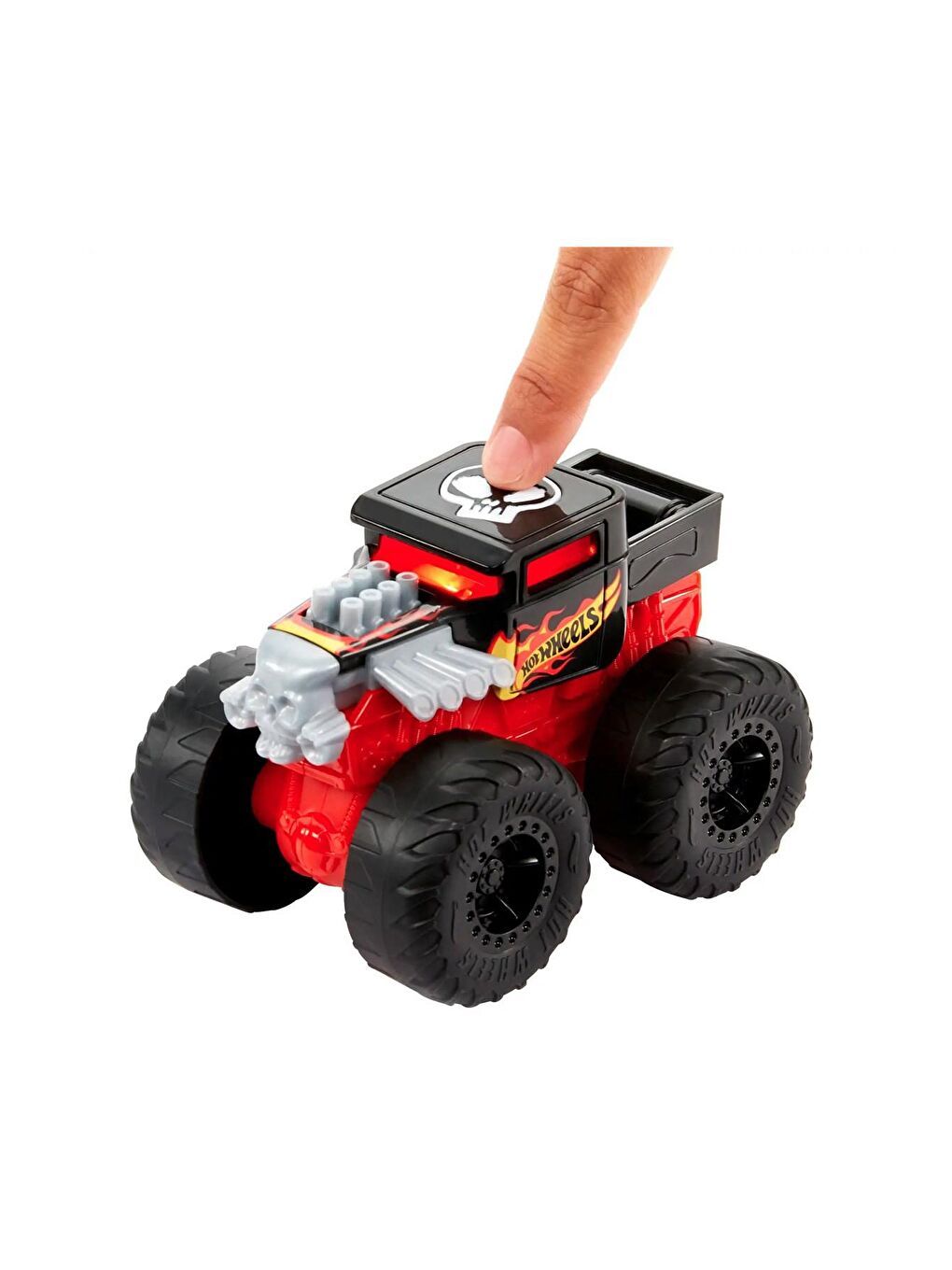 Hot Wheels Beyaz-Renklibaskı Monster Trucks 1:43 Kükreyen Arabalar HDX61