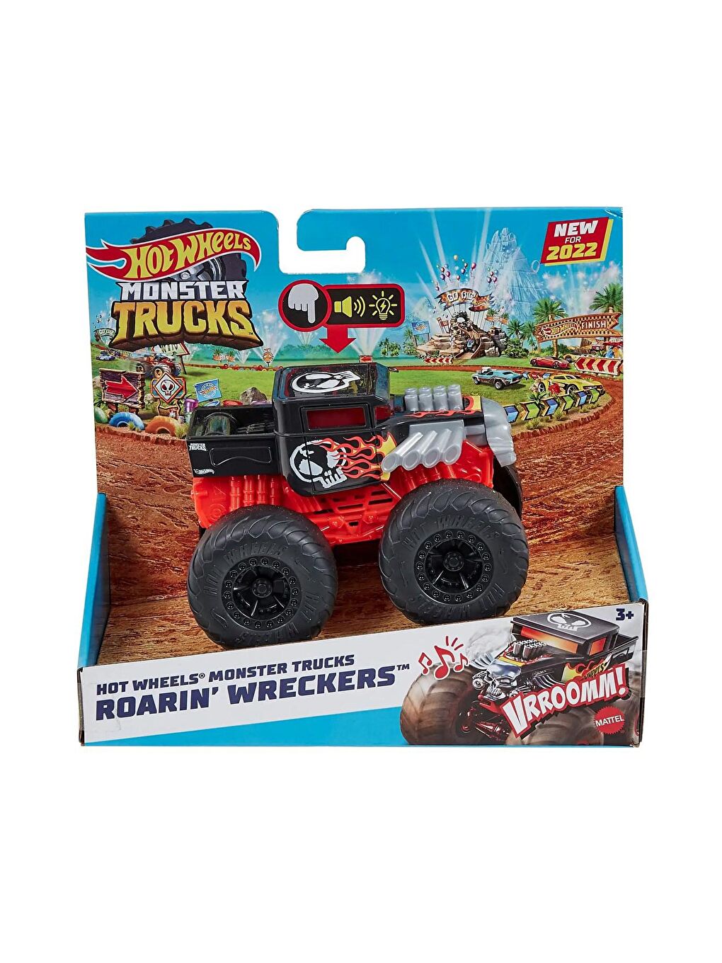 Hot Wheels Beyaz-Renklibaskı Monster Trucks 1:43 Kükreyen Arabalar HDX61 - 1