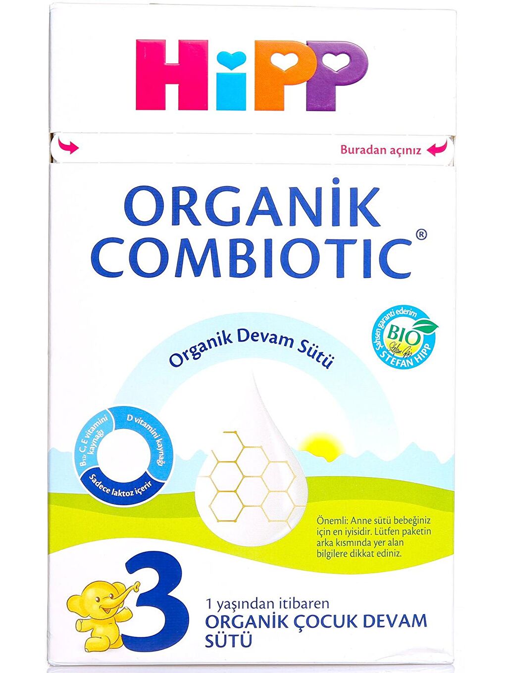 HiPP Renksiz 3 Combiotic Organik Devam Sütü 600 gr - 1