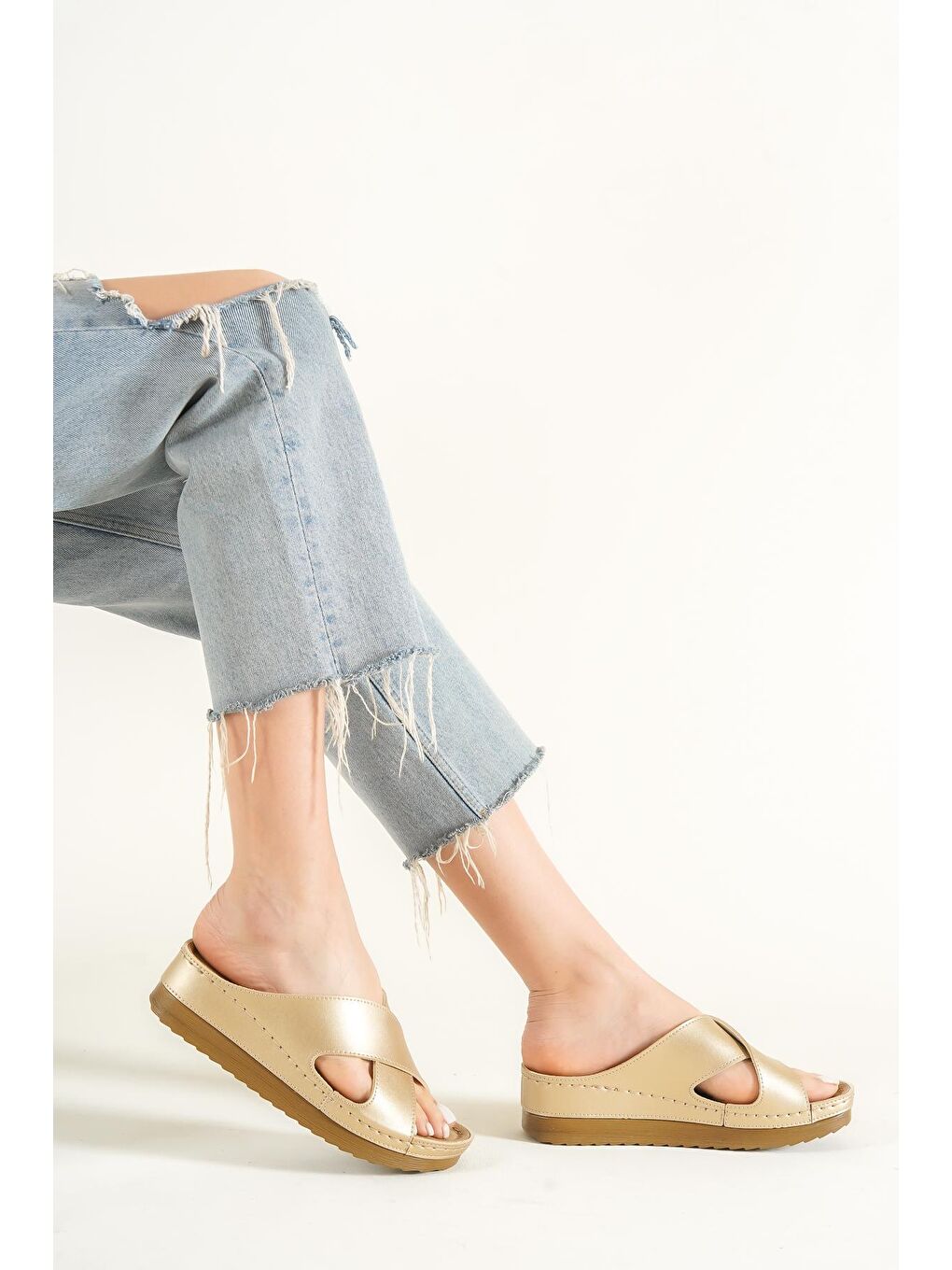 Sarı Z0632 Kadın Konfor Anatomic Terlik-1