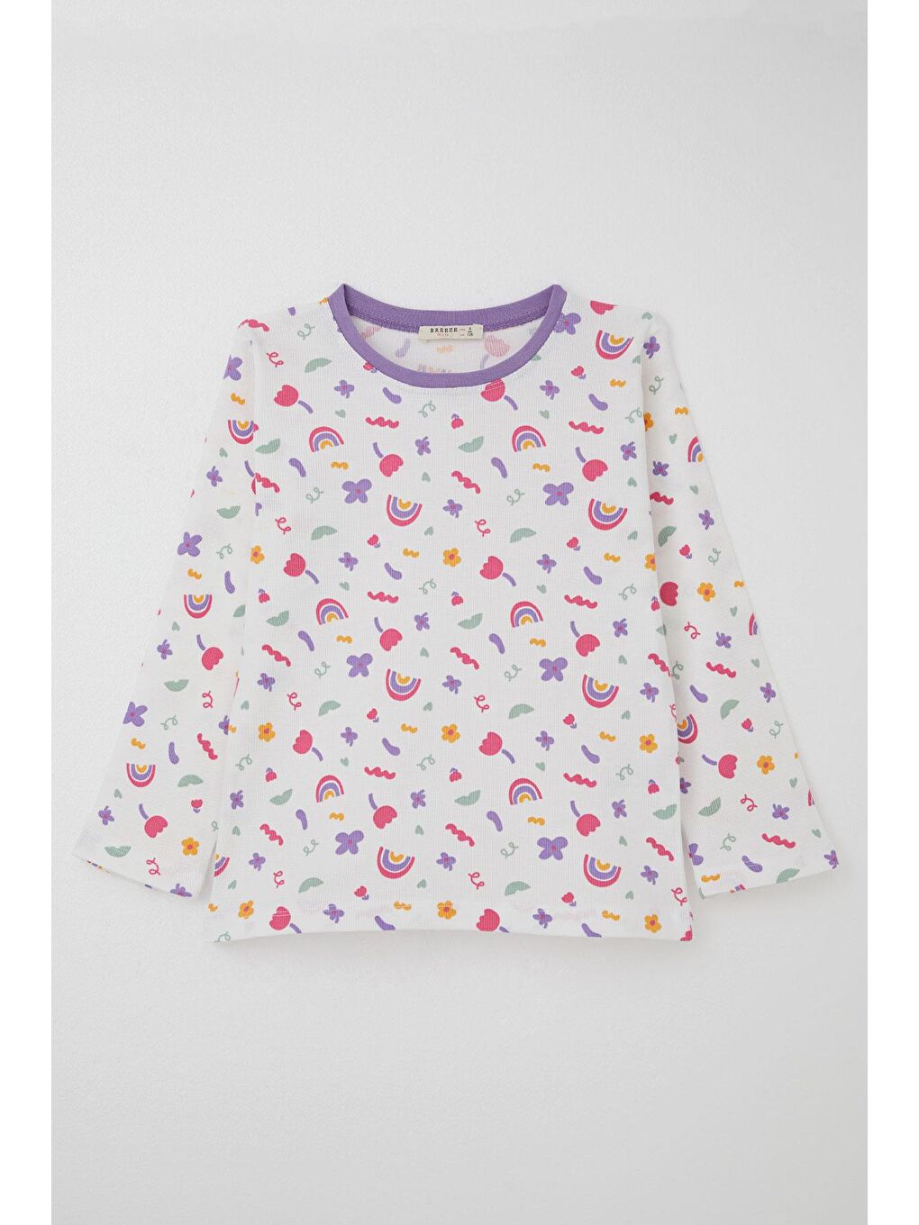 Kız Çocuk Pijama Takımı Baharın Renkleri Beyaz (4-8 Yaş)-1