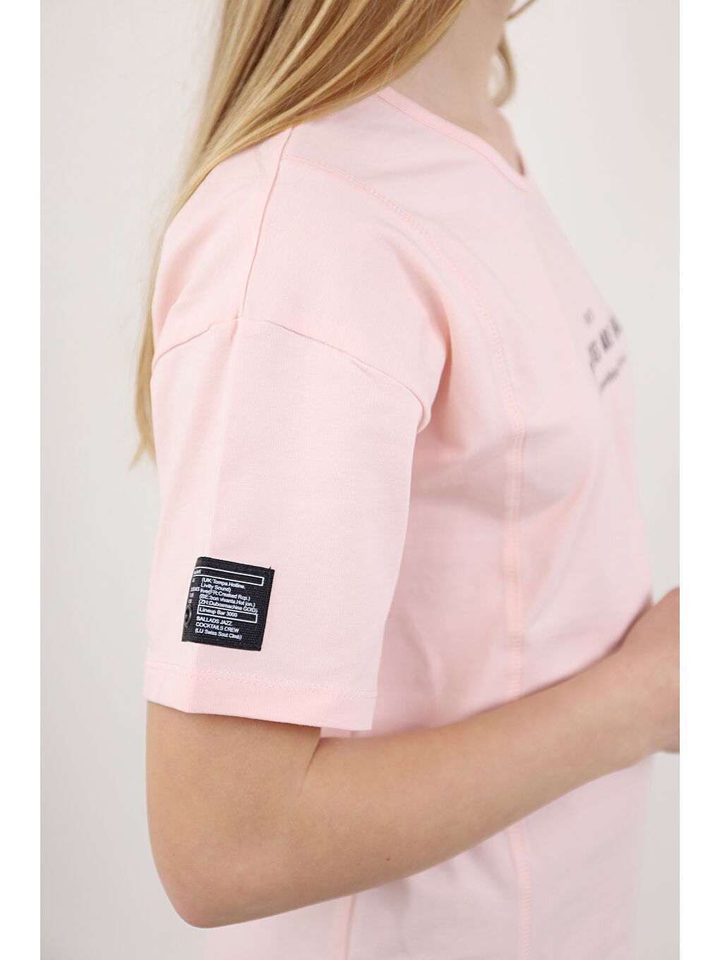 Pembe Kız Çocuk Baskılı Tişört-1