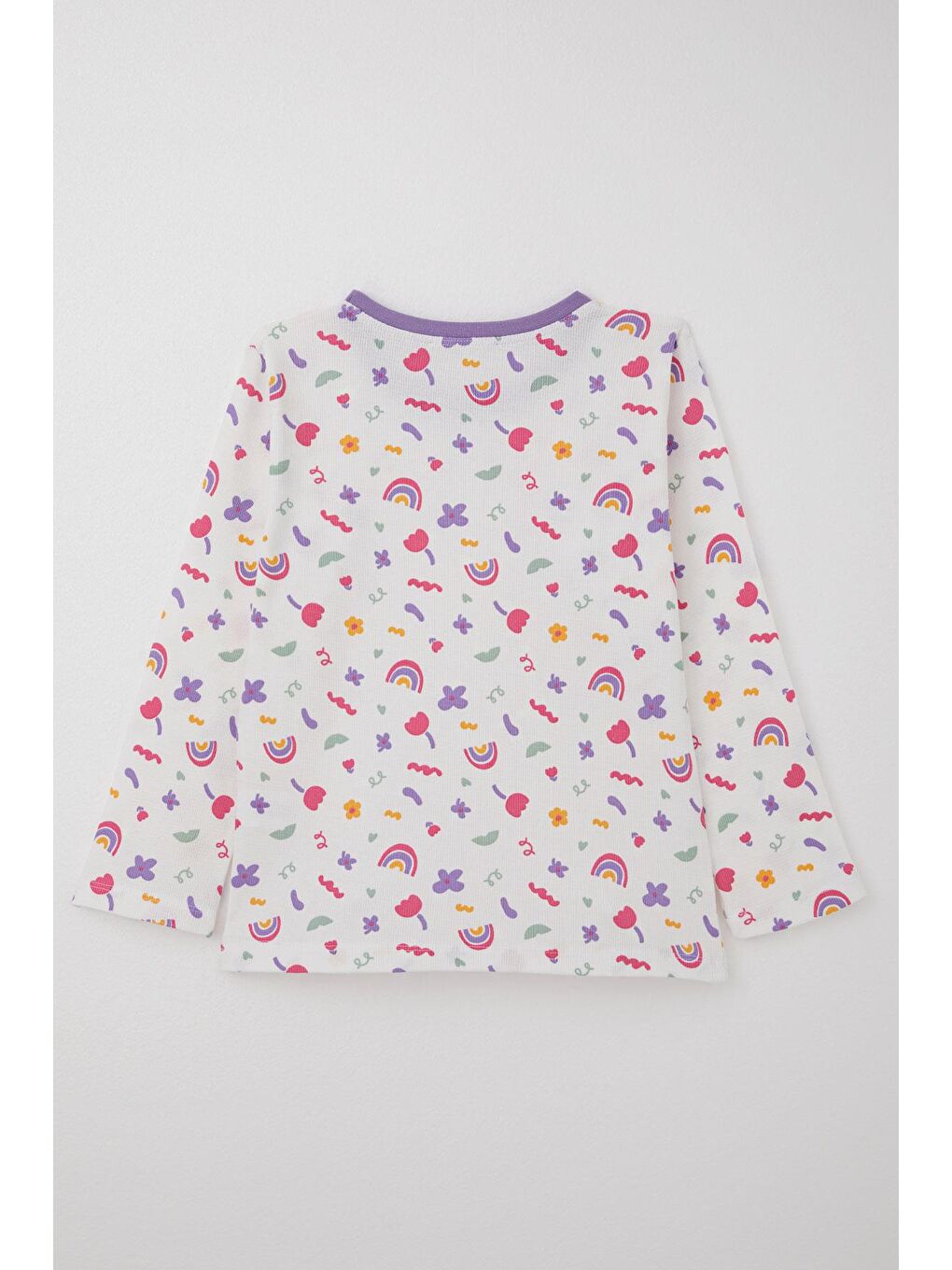 Kız Çocuk Pijama Takımı Baharın Renkleri Beyaz (4-8 Yaş)-3