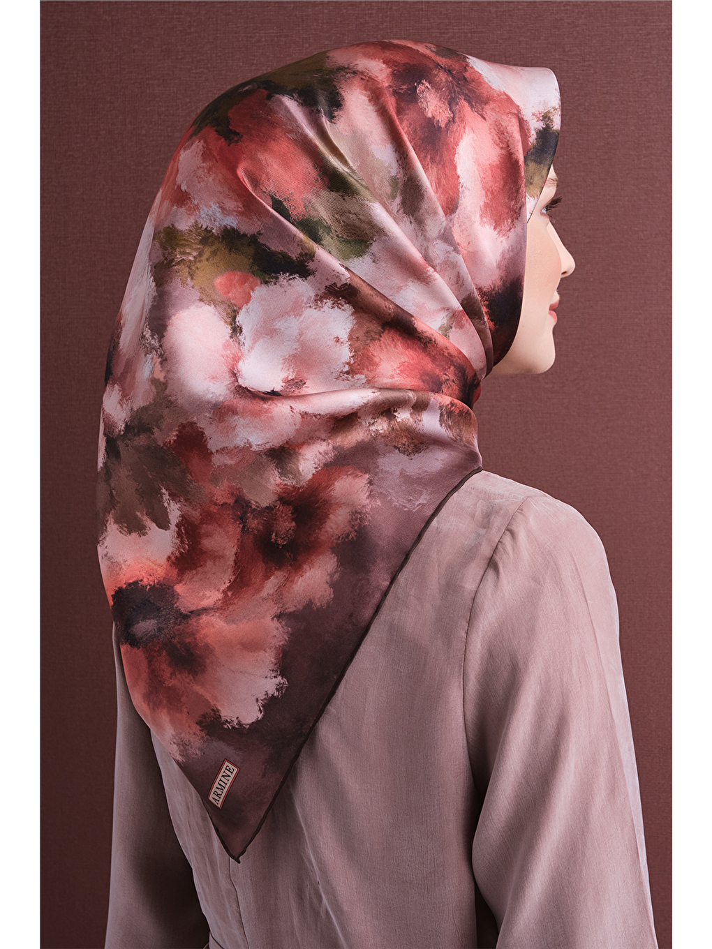 Pembe Saf İpek Twill Eşarp 9613d 33-3