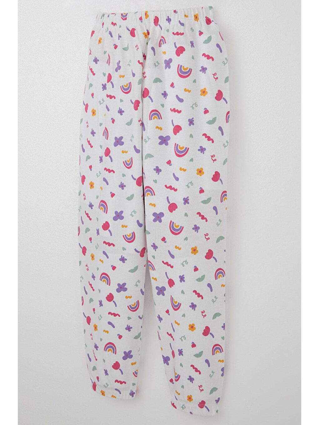 Kız Çocuk Pijama Takımı Baharın Renkleri Beyaz (4-8 Yaş)-6