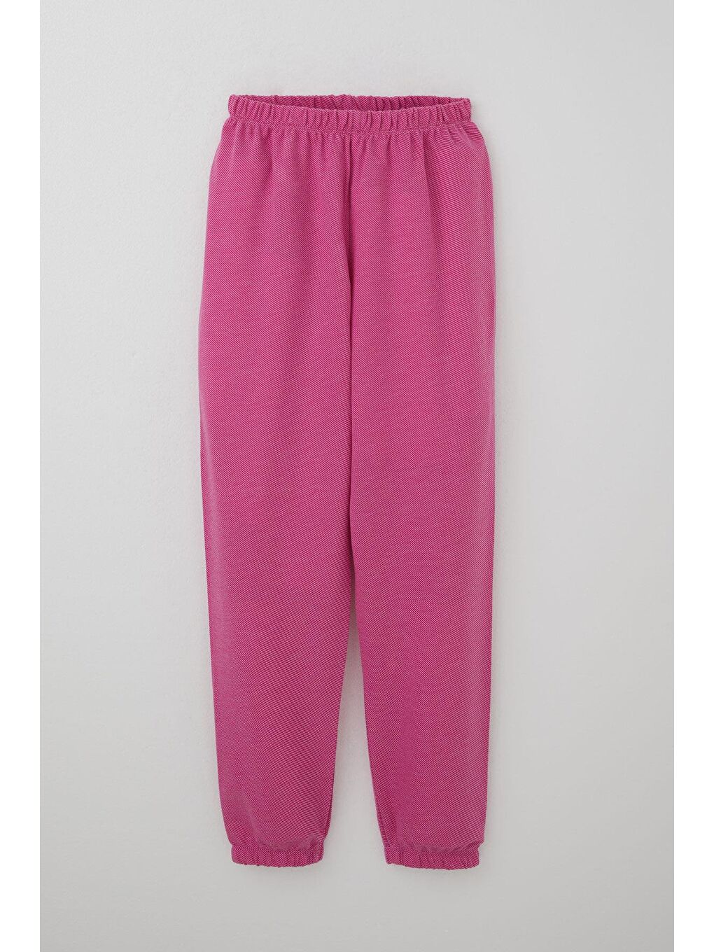 Kız Çocuk Pijama Takımı Verev Çizgi Desenli Pembe (9-12 Yaş)-2