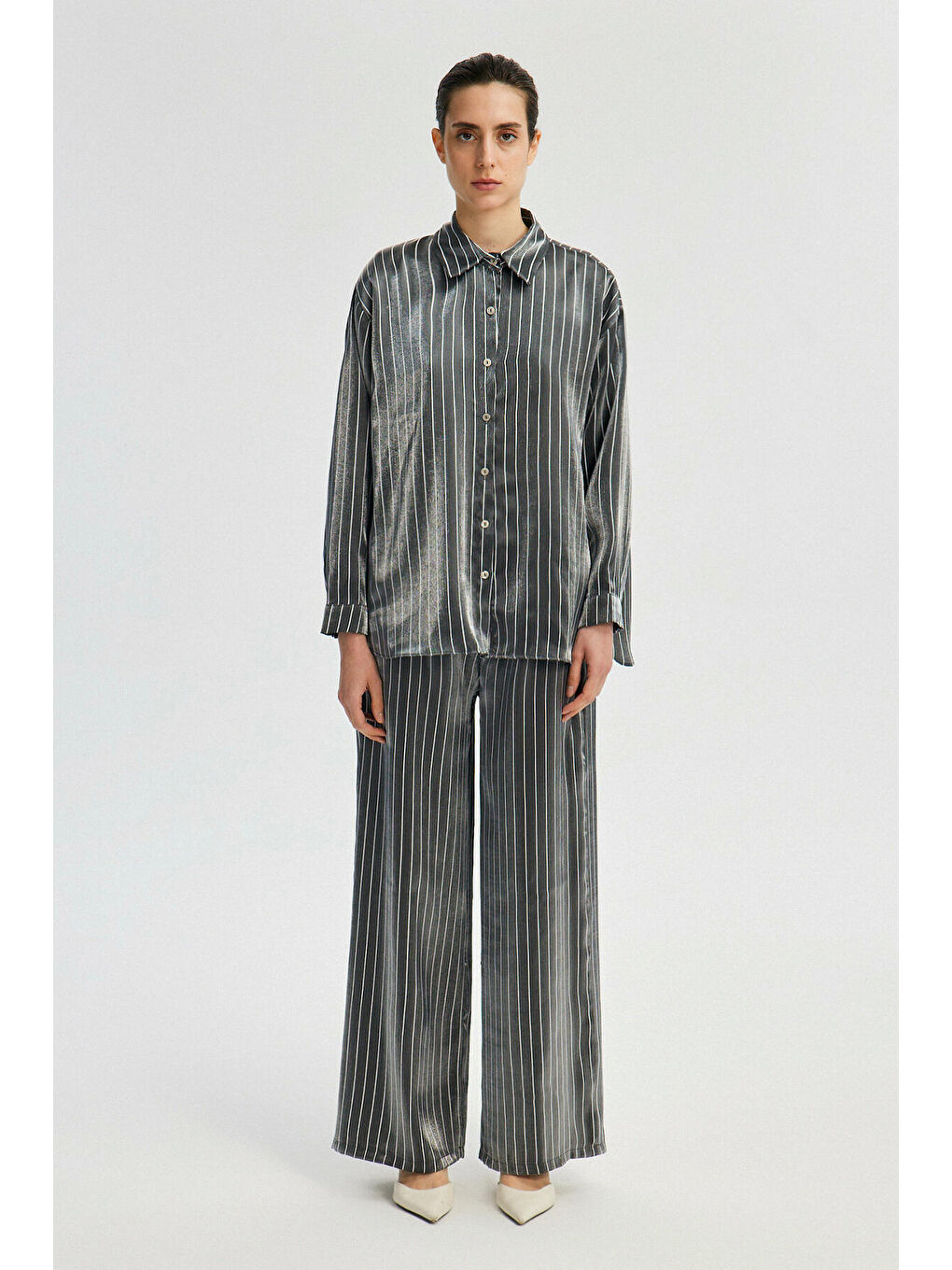 Siyah Gömlek Pantolon Viskon Takım-1