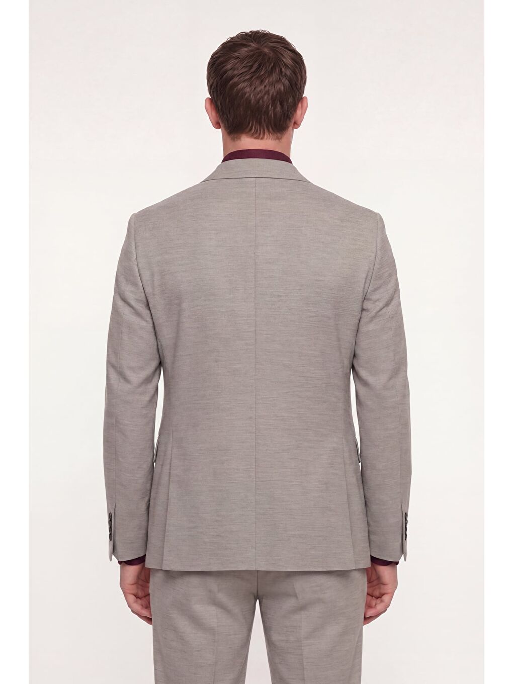 Giotelli Erkek Bej Dar Kesim Slim Fit Viskon Klasik Yaka 6 Drop Takım Elbise-4