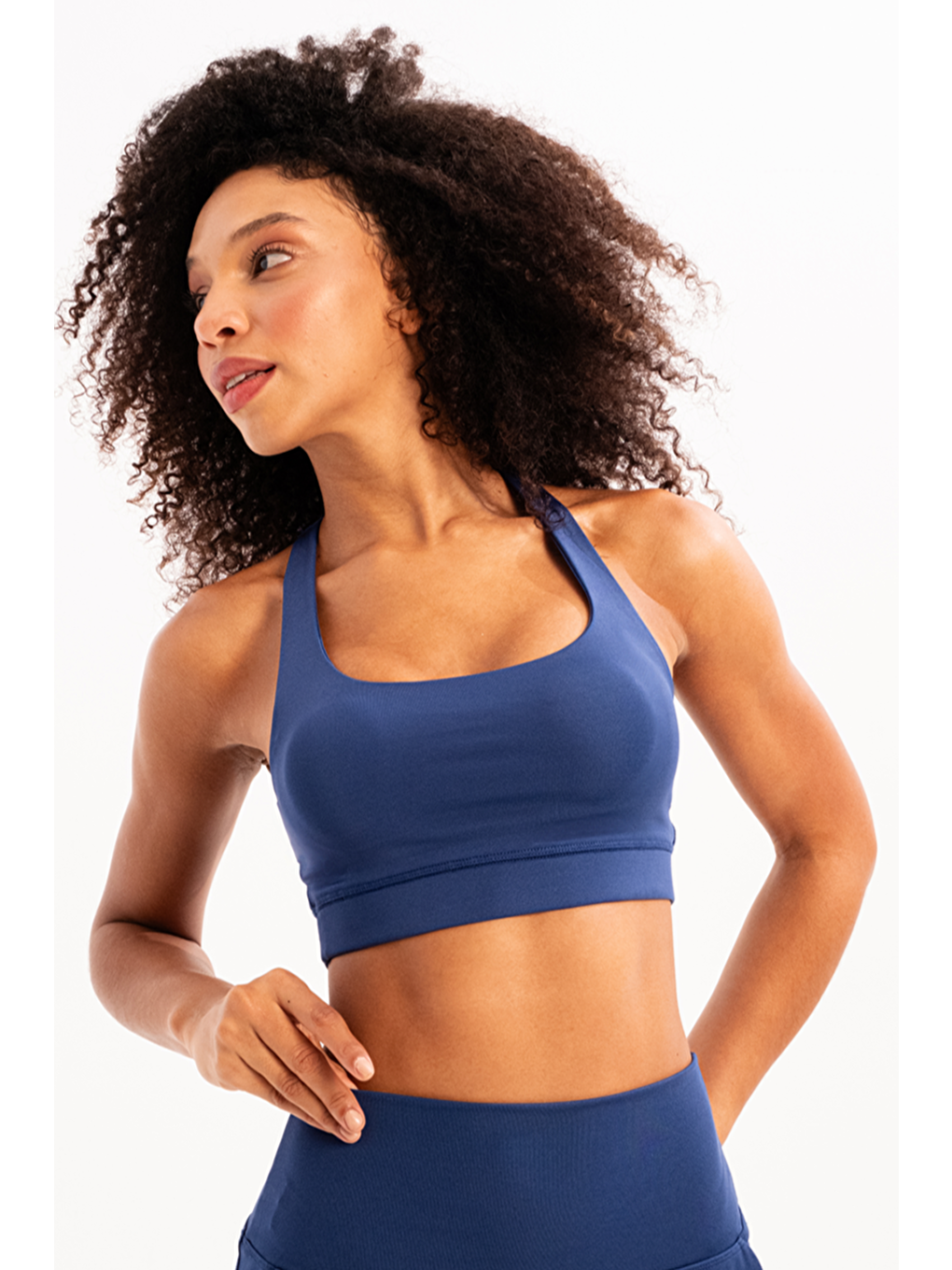 Sırt Detaylı Çıkarılabilir Pedli Bra Kadın Sporcu Sütyeni Surge Lacivert